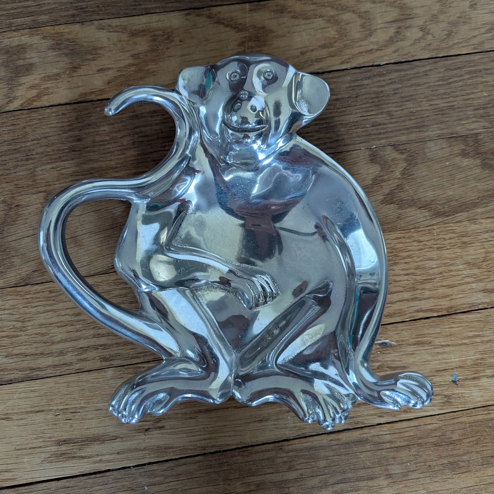Mariposa Silver Monkey Trinkey/Nut/Candy Bowl